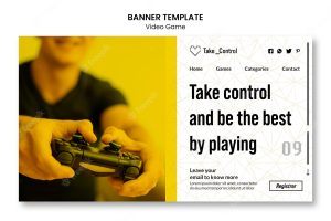 Video game banner template style
