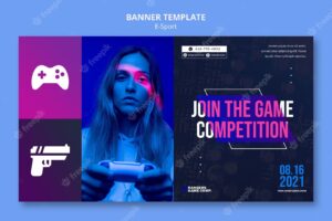 Video game player banner template