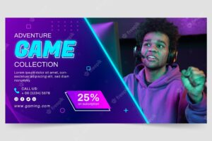 Video gaming and leisure social media post template