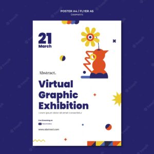 Virtual graphic exhibition flyer template