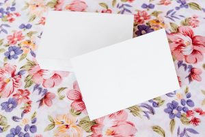 Visit card business with pretty floral background for mock up