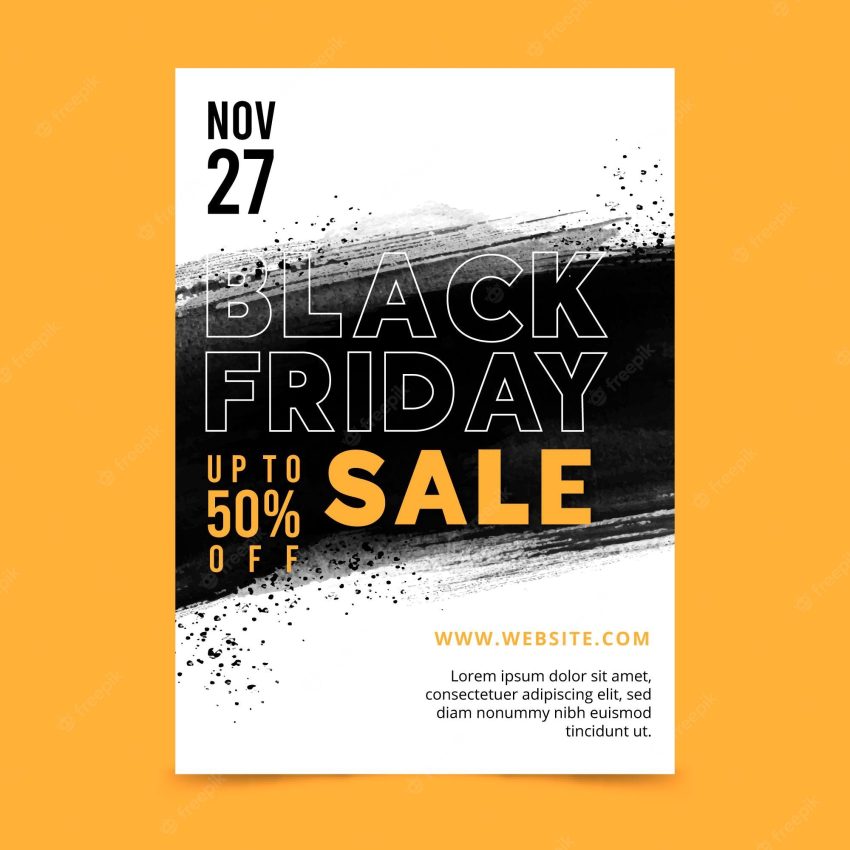 Watercolor black friday flyer template