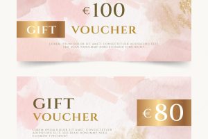 Watercolor gift voucher banners