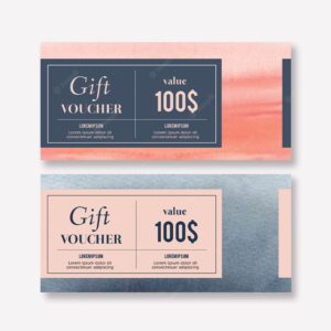 Watercolor splash brush voucher template