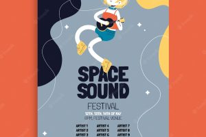 Waves space sound festival flyer