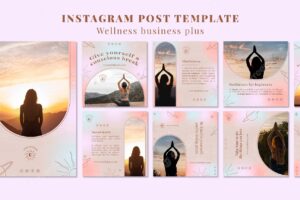 Wellness concept instagram posts template