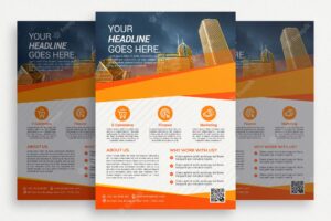 White business brochure with orange details