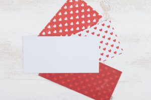 White paper with heart pattern papers