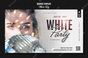 White party  horizontal banner template