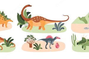 Wild dinosaurs design concept