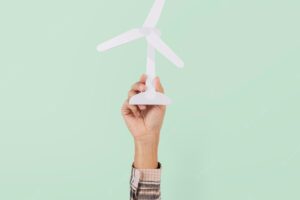 Wind turbine hand renewable energy environment