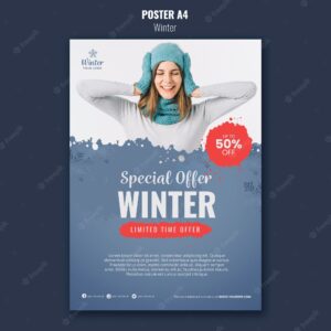 Winter design poster template