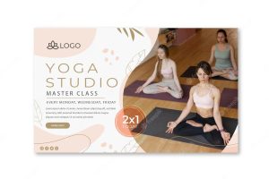 Yoga banner template with photo
