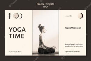 Yoga class colorless design banner template