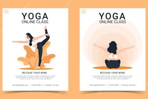 Yoga class poster template design template poster template