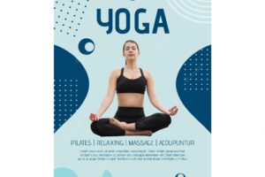Yoga class poster template with photo