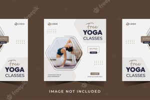Yoga class social media post design template