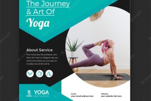 Yoga instagram post and yoga at home social media banner