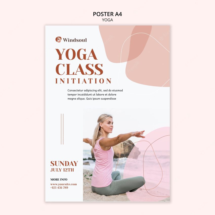 Yoga and meditation poster template