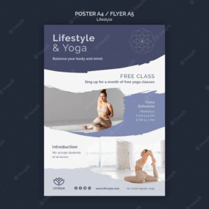 Yoga poster design template