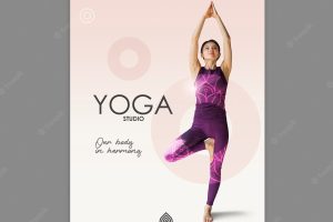 Yoga studio flyer template concept