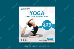 Yoga training social media post template design