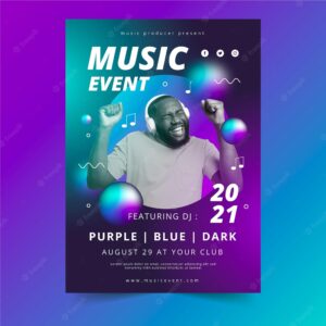 2021 music event poster with photo
