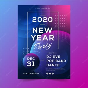Abstract flyer of new year party night
