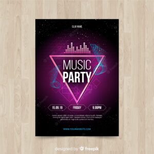 Abstract gradient music poster template
