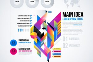 Abstract infographic with degraded textures and 3d appearance