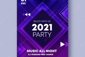 Abstract new year 2021 party flyer template
