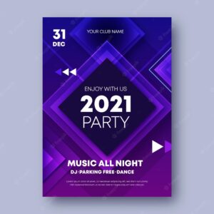 Abstract new year 2021 party flyer template