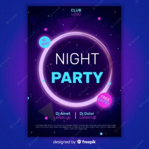 Abstract night party poster template