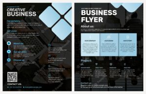 Black business flyer template  in modern design