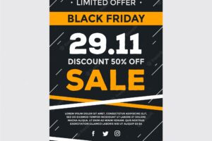 Black friday limited offer flyer in flat design