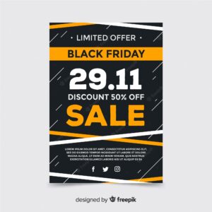 Black friday limited offer flyer in flat design