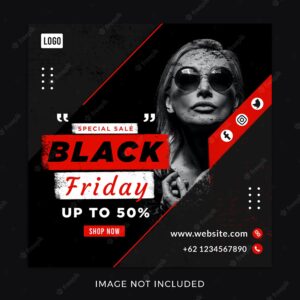 Black friday promo poster social media post template