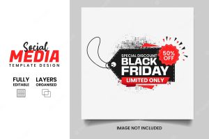 Black friday sale and offer banner design template