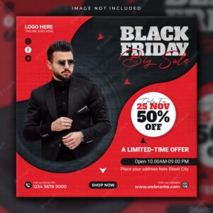 Black friday sale social media post instagram post and web banner template