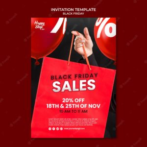 Black friday sales invitation template