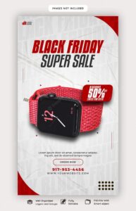 Black friday super sale instagram and facebook story banner template