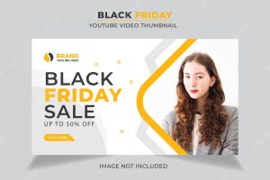 Black friday youtube video thumbnail and web banner template