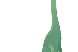 Brachiosaurus dinosaur flat icon. colored isolated prehistoric reptile monster on white background. herbivorous vector cartoon dino animal