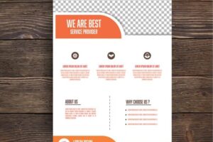 Brochure template with orange shapes
