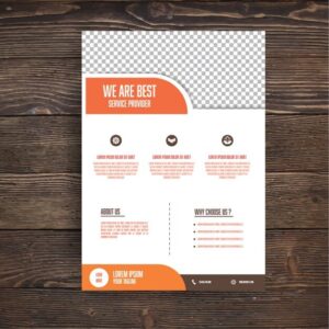 Brochure template with orange shapes