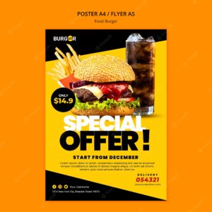 Burger special offer poster template