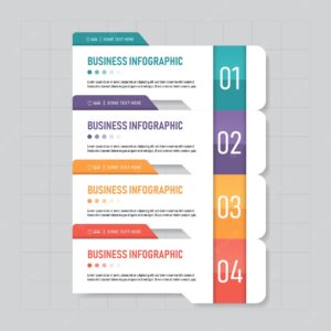 Business infographics template with four steps.