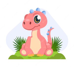 Cartoon adorable baby dinosaur