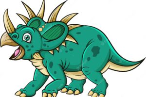 Cartoon triceratops on white background