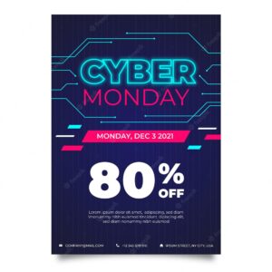 Creative cyber monday poster template with special discount